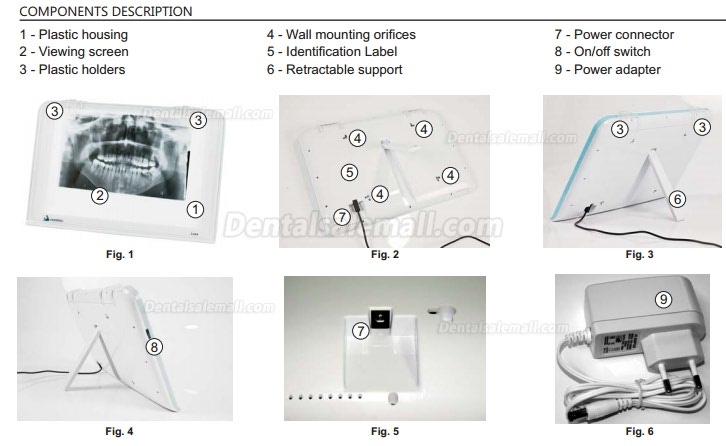 HISHINE® Dental Luna X-ray Film Reader LED Specific Wall Desk Mounting